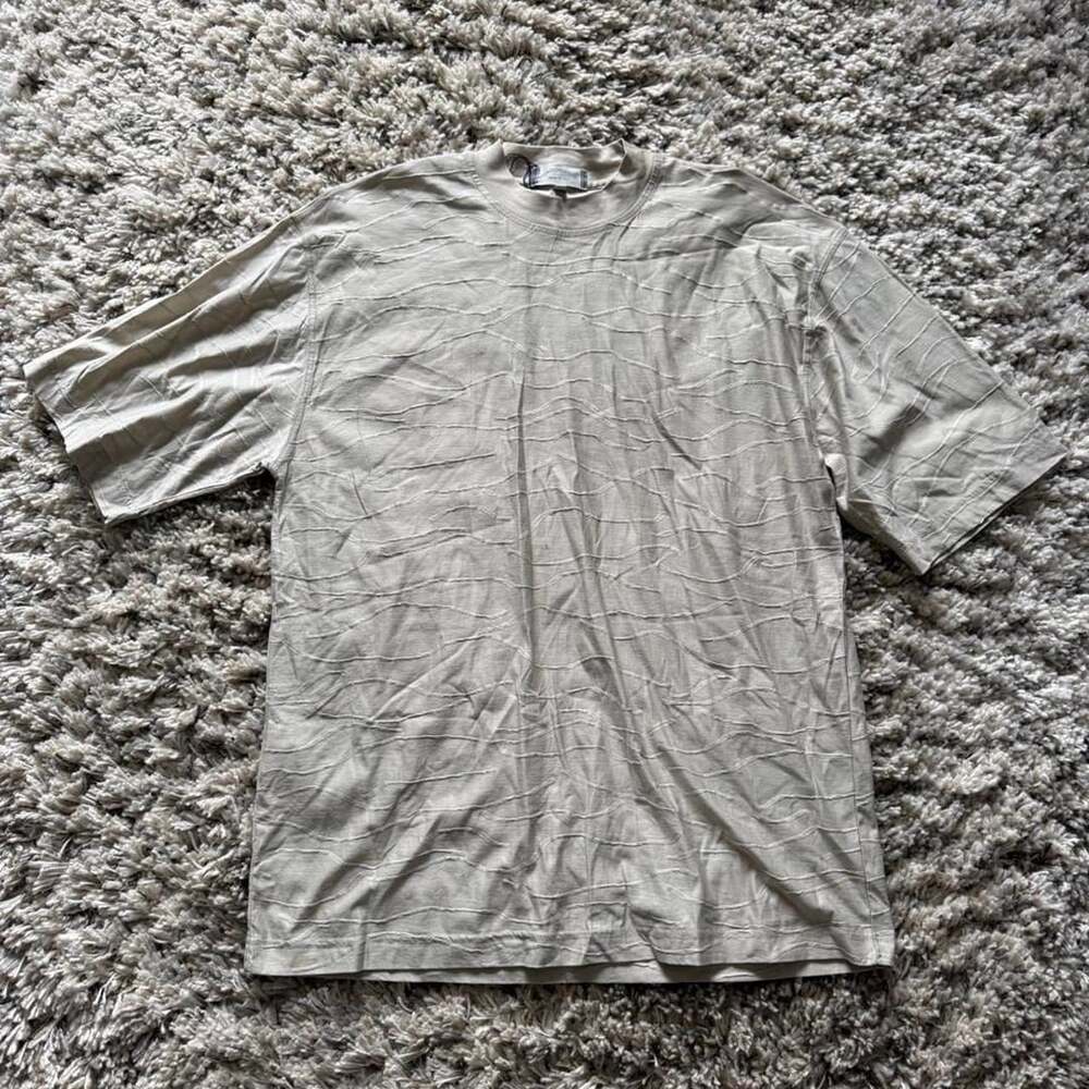 Riscatto Portofino Textured Wave Short Sleeve T-Shirt Gray Large Made in Italy
